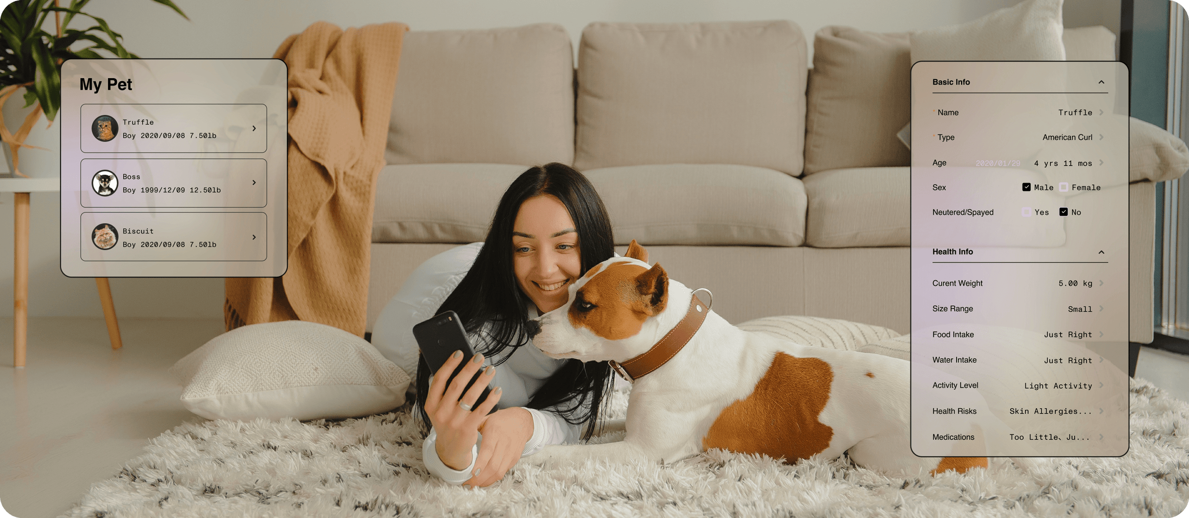 Happy pet and owner