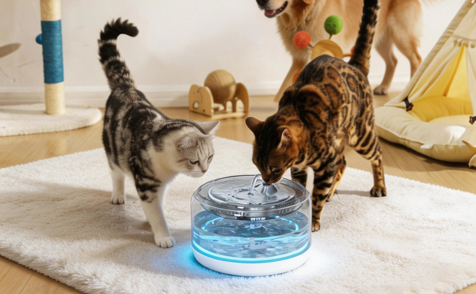 cat-drinking-clean-water-from-fountain