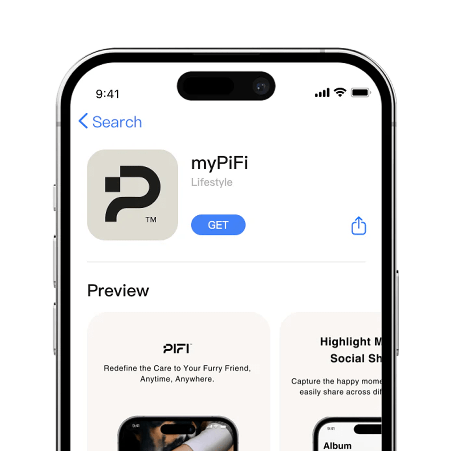 App preview on phone